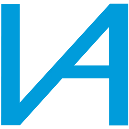 A blue logo representing book a call.