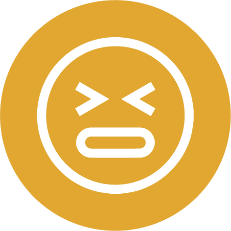 Frustrated face icon