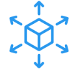 A directional blue cube.